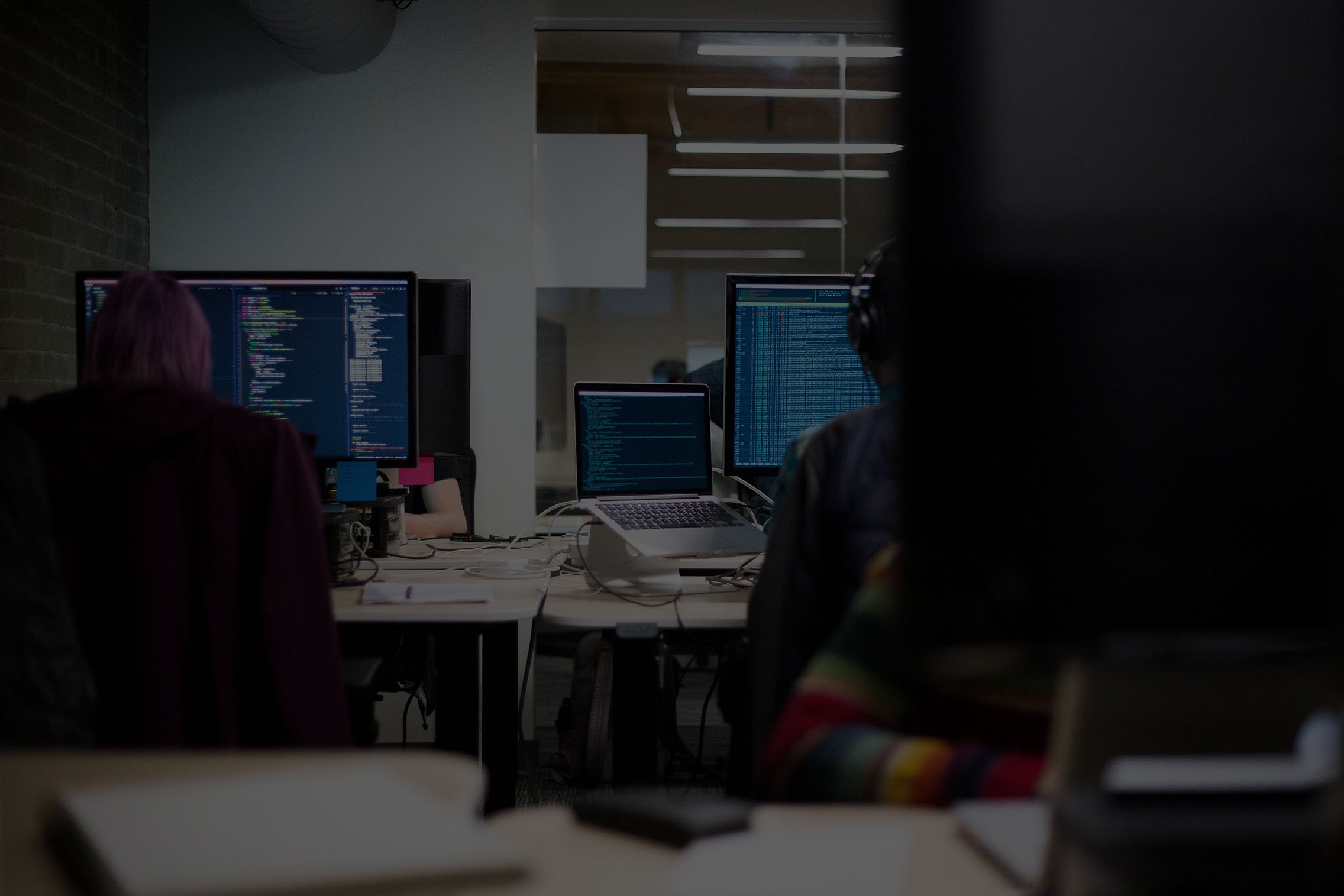DevOps Landing Page Background Darkened